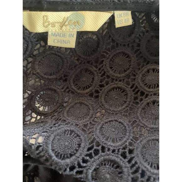 Boden Size 4 Dress Navy Blue Lace Short Sleeve Scoop Neck - Picture 4 of 5